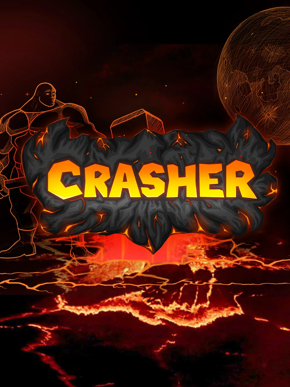 Juego crash con interfaz intensa y look de neón.