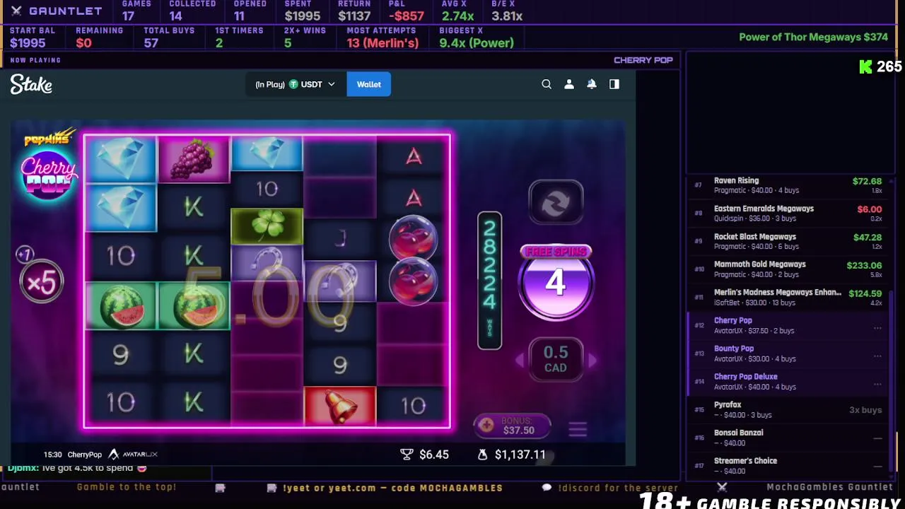 Juego visual con estética oscura y moderna para la sección de casino en vivo.